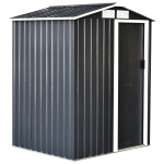 Outsunny Abrigo de Jardim 150x130x186 cm Abrigo de Exterior de Aço Galvanizado com Porta Corredeira e Ventilações para Armazenamento de Ferramentas Cinza