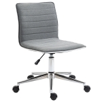 Vinsetto Cadeira de Escritório Ergonômica Giratória com Altura Ajustável Encosto Estofado em Linho Transpirável Carga 120kg 47x57x76,5-86,5cm Cinza