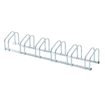 HOMCOM Estacionamento para 6 Bicicletas Suporte de Aço para Estacionar Bicicletas no Chão para Interior e Exterior 160x33x27cm Prata