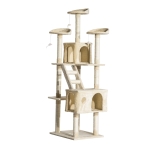 PawHut Arranhador para Gatos Centro de Atividade com Poste Cor: Bege - 60 x 50 x 180 cm