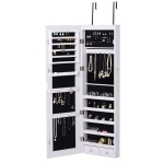 HOMCOM Espelho, Guarda-Joias de Parede ou de Pé Armário para Joias Guarda-Joias 37x9,5x112 cm MDF Preto(c-4)