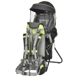HOMCOM Mochila porta bebês dobrável Ergonômico para bebês acima de 6 meses Carga 18 kg 38x77x87,5cm Verde