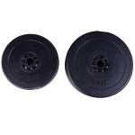 HOMCOM Conjunto de 4 discos de peso de 5 kg e 10 kg com orifício de Ø25 mm preto