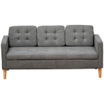 HOMCOM Sofá de 3 lugares acolchoado com 3 almofadas e apoios de braço Espaço de armazenamento Estilo moderno para sala de estar Quarto 166,5x62x82 cm cinza