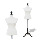HOMCOM Manequim Feminino de Costura Manequim de Exibição com Altura Ajustável 130-168cm Branco
