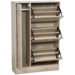 HOMCOM Sapateira Prateleira Ajustável em 2 Níveis 12 pares 79x26x120 cm Madeira