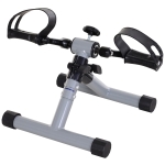 HOMCOM Mini bicicleta ergométrica dobrável com pedal de exercício resistência ajustável para treinamento de pernas e braços 33x34x32 cm Cinza