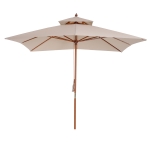Outsunny Guarda-sol para terraços de jardim ou cantina Cobertura a 2 alturas 300x300x297 cm Marfim(c-3)