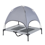 PawHut Cama elevada para animais de estimação com toldo Portátil e removível tecido respirável 92x76x90 cm cinza