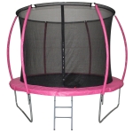 HOMCOM Trampolim ao ar livre para adultos e crianças 244cm de diâmetro Carga de 100kg Rose(c-1)