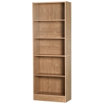 HOMCOM Estante de 5 niveis com 3 prateleiras ajustáveis Armazenamento para sala de estar Escritório 63x29,5x176 cm Madeira