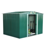 Outsunny Abrigo de Jardim 258x206x178cm 5,3m² Abrigo de Aço Galvanizado com Portas de Correr e Ventilações para Armazenamento de Ferramentas Jardinagem Verde