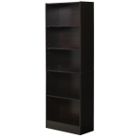 HOMCOM Estante de 5 niveis com 3 prateleiras ajustáveis 63x29,5x176 cm wenge escuro