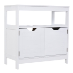 Kleankin Armário Sob Lavatório com Prateleira Anti-Inclinação 60x30x60 cm Branco