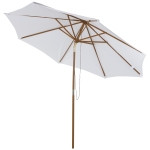 Outsunny Guarda-sol grande de poliéster de ângulo ajustável para pátio e piscina Φ300x250cm Marfim(c-2)