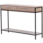 HOMCOM Mesa consola tipo aparador para corredor com 2 Gavetas e Prateleira Inferior 120x30x81,5 cm Carvalho