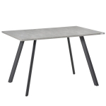 HOMCOM Mesa de Sala de Jantar Retangular Estilo Industrial com Pés de Metal e Almofadas Ajustáveis 120x80x76cm Cinza