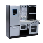 HOMCOM Grande cozinha infantil de madeira Jogo de imitação para crianças + 3 anos com acessórios 105x31,5x95cm(c-1)