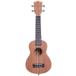 HOMCOM Ukelele 21 Polegada Ukelele Soprano de Iniciação para Iniciantes Ukelele Concerto Hawaiian Cordas Aquila Nylon Material Madeira 53x17,5x6,2cm(c-2)