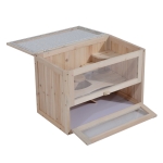 PawHut Gaiola de madeira para hamsters e outros pequenos roedores Casa para animais de 2 níveis 60x35x42cm