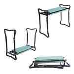 Outsunny Banco de Jardim Dobrável e Portátil Banco de Jardim com Joelheira para Jardinagem com Almofadas de Espuma EVA para Proteger seus Joelhos e Roupas 58x28x49cm Verde e Preto(c-1)