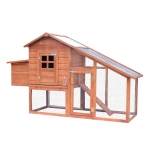 PawHut Galinheiro de Madeira para Exteriores tipo Jaula Conejera 190x66x116cm