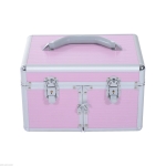 HOMCOM Estojo de Maquilhagem Organizador de Cosméticos Profissional 29x21x20cm rosa