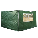 Outsunny 2 paredes Parte lateral para tenda 3x3m lado gazebo A tela impermeável de Oxford com janela 300x200cm - verde escuro