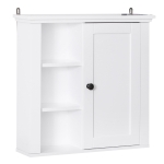 HOMCOM Armário de banheiro com 3 níveis abertos 1 porta 53x14,5x50,5 cm Branco