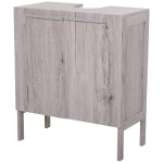 kleanklin Armário para Lavatório Pousar com 2 Portas Móvel para Casa de Banho Compacto 60x30x70cm Madeira Acinzentado