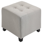 HOMCOM Banco Otomano Baixo Acolchoado Apoio para os pés com Pernas de Madeira Maciça 35x35x35 cm Cinza(c-2)