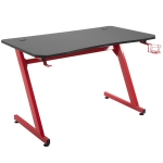 HOMCOM Secretária gaming com suporte de copo Gancho Almofadas 120x65x74,5 cm