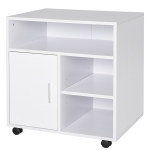 HOMCOM Armário para Escritório de Impressora com Espaço de Armazenamento e Rodas 60x50x65.5 cm