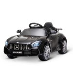 HOMCOM Carro elétrico infantil acima de 3 anos Mercedes GTR licenciado bateria de 12V com controle remoto Porta de abertura dupla Carga 25kg 105x58x45 cm Branco(c-4)