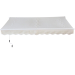 Outsunny Toldo para varanda pátio Terraço e jardim 395x245cm com braço articulado de alumínio e poliéster tecido de 280g/m2 Branco