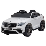 HOMCOM Carro Elétrico Mercedes AMG 12V para Crianças de 3-5 Anos com Controle Remoto Música Luzes Abertura da Porta 115x70x55cm Branco