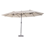 Outsunny Guarda Sol Duplo para Jardim 4,6x2,7x2,4m Guarda Sol Gigante Anti UV com Manivela para Exterior Pátio Terraço Piscina Cinza(c-2)