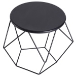 HOMCOM Mesa de Centro de Metal Mesa de Café Redonda Nórdica Minimalista Criativa Móveis para Sala de Jantar Mesa Auxiliar para Sofá na Sala de Estar 51x51x44cm