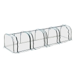 Outsunny Estufa para Jardim, Terraço Cultivo de Plantas com Semente de Estufa de Jardim Caseiro, tipo Túnel, Moldura de Aço e PVC 400x100x80 cm