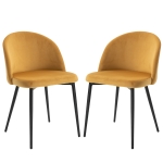HOMCOM Conjunto de 2 cadeiras de jantar modernas estofadas 49x50 x 77cm Caramelo
