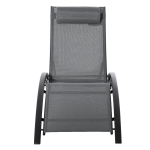 Outsunny Espreguiçadeira Reclinável com Encosto Ajustável em 5 Posições e Apoio de Cabeça Removível Acolchoado Alumínio Textilene para Varanda Terraço Jardim 171x64x82 cm Cinza