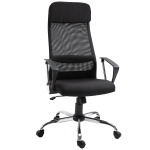 Vinsetto Cadeira de escritório ergonômica giratória e basculante com altura de assento ajustável 62x62x118-128 cm Preto