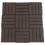 Outsunny Conjunto de 9 Estrados 30x30cm com Área de 0.81 m² para Exterior e Interior Estrados com Sistema Click com Superfície Antiderrapante para Balcão Terraço Jardim Marrom