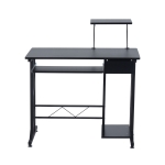 HomCom Secretária para Computador com 1 gaveta e bandeja de teclado para escritório Madeira MDF Ferro 90x50x95 cm Preto