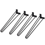 HOMCOM Pernas de mesa tipo pernas de garfo de 4 peças 3 hastes Pés de aço resistentes para móveis com protetores pretos Acessórios incluídos 12x12x71cm