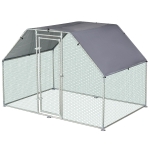 PawHut Galinheiro ao ar livre Gaiola para aves domésticas de metal galvanizado com fechadura e cobertura Oxford 280x193.5x195cm