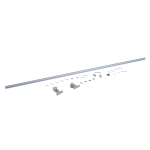 HOMCOM 6.6FT / 200 cm ferragem para porta corredeira de madeira Kit de acessórios guia trilhos com parafusos liga de aluminio 150kg prata
