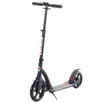 HOMCOM Trotinete dobrável de alumínio para crianças acima de 14 anos altura ajustável de 87-101 cm com 2 Rodas Grandes Travagem Carga 100 kg Preto
