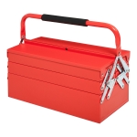 DURHAND Caixa de ferramentas dobrável de aço com 5 compartimentos com alça 45x22,5x34,5 cm Vermelho