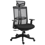 Vinsetto Cadeira de Escritório Giratória Reclinável com Altura Ajustável Apoio para a Cabeça Apoio para os Braços Reguláveis e Suporte Lombar 67x64x118-126cm Preto(c-4)